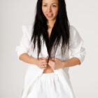 Lininis kostiumėlis LETA balta 05