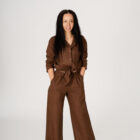 Lininis kostiumėlis LETA 05 ruda